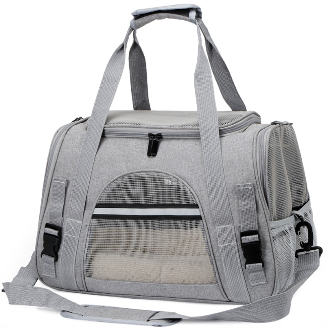 Foldable Pet Handbag, Breathable Outdoor Travel Carrier, Portable Lightweight Cat Dog Shoulder Bag for Daily Outing