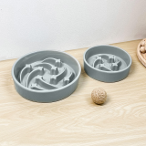 Simple Meteor Ceramic Slow Feeder Bowl, Anti-Choke Slow Eating Pet Bowl Anti-Tipping Feeding Basin for Cats Dogs