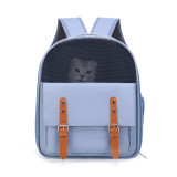 Portable Breathable Cat Backpack, Scratch Resistant Oxford Cloth Pet Bag, Foldable Outdoor Travel Pet Carrier