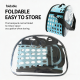Foldable Transparent Pet Crossbody Bag, Breathable Large Capacity Cat Carrier, Portable Outdoor Travel Backpack for Cats Dogs