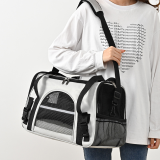 Foldable Transparent Pet Carrier, Portable Outdoor Handbag Single Shoulder Crossbody Bag, Breathable Travel Bag for Cats Dogs