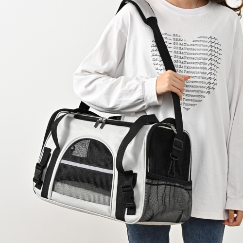 Foldable Transparent Pet Carrier, Portable Outdoor Handbag Single Shoulder Crossbody Bag, Breathable Travel Bag for Cats Dogs