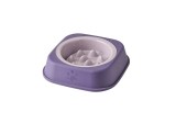 Solid Color Rim Slow Feeder Ceramic Pet Bowl With Stand, Anti-Choke Slow Eating Bowl for Cats Dogs