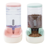 Pet Automatic Feeding & Drinking Bowl, Dog Cat Bowl Combination with Grain Storage Barrel, Auto Feeder Waterer for Pets