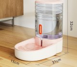 Pet Automatic Feeding & Drinking Bowl, Dog Cat Bowl Combination with Grain Storage Barrel, Auto Feeder Waterer for Pets