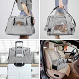 Breathable Pet Travel Handbag, Foldable Car Use Pet Bag, Lightweight Outdoor Carrier for Cats Small Dogs