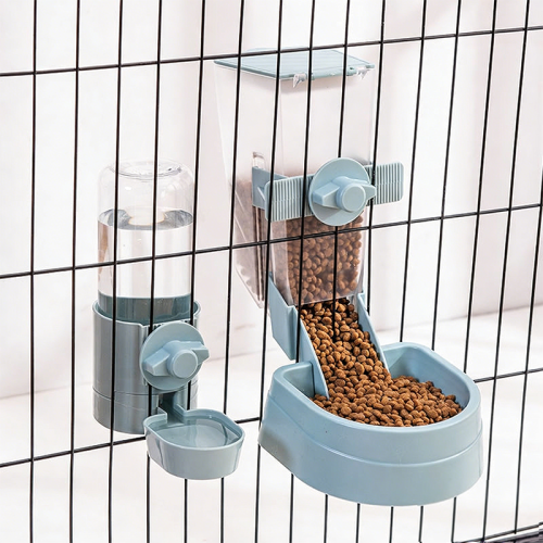 Hanging Automatic Pet Feeder Water Dispenser, All-in-one Cat Dog Drinking Fountain, Cage Mounted Pet Water Feeder Supplies