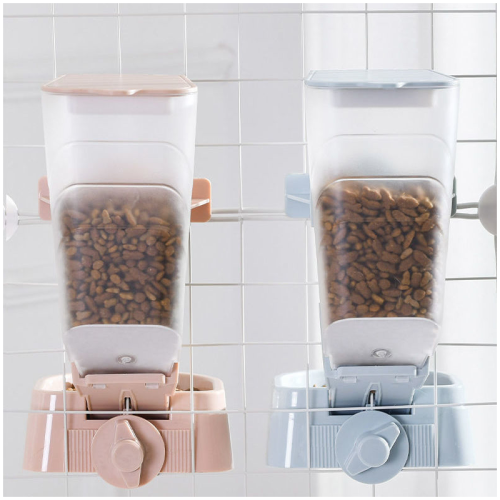 Hanging Automatic Pet Feeder Water Dispenser, All-in-one Cat Dog Drinking Fountain, Cage Mounted Pet Water Feeder Supplies