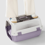 Portable Pet Airline Carrier Box, Travel Outdoor Handheld Cat Cage Bag, Car Transport Kennel for Cats Small Dogs