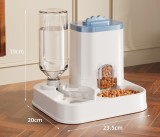 Large Capacity 2-in-1 Pet Feeder Water Fountain, Integrated Food & Water Automatic Feeding Dispenser for Cats Dogs