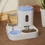 2-in-1 Automatic Pet Feeder Water Dispenser, Anti-tipping Cat Dog Bowl, Integrated Drinking Feeding Bowl for Pets