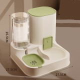 2-in-1 Automatic Pet Feeder and Water Fountain, Cat Dog Food Water Bowl Integrated Pet Drinking Feeder