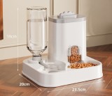 Large Capacity 2-in-1 Pet Feeder Water Fountain, Integrated Food & Water Automatic Feeding Dispenser for Cats Dogs