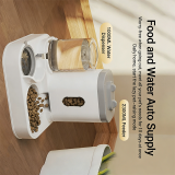 2-in-1 Automatic Cat Feeder Water Fountain, Pet Food Water Bowl Combo, Integrated Cat Dog Feeding Bowl Pet Supplies