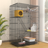  Foldable Large Cat Cage Indoor Cat Villa, Cat House with Litter Box, Spacious Pet Cat Crate for Living Room Home Use