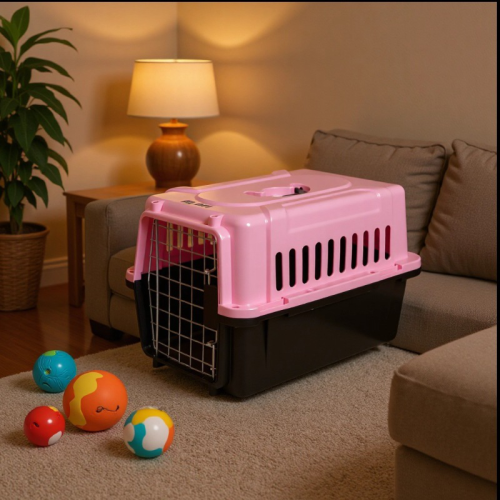  Large Size Pet Airline Carrier, Portable Cat Dog Travel Cage, Air Approved Transport Kennel for Shipping Consignment
