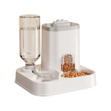 Large Capacity 2-in-1 Pet Feeder Water Fountain, Integrated Food & Water Automatic Feeding Dispenser for Cats Dogs