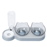 2-in-1 Cat Dog Bowl, Automatic Circulating Water Fountain Feeder, Anti-wet Mouth Integrated Pet Food Bowl