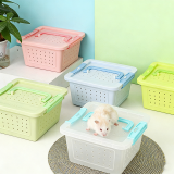 Small Pet Transport Box, Breathable Travel Outgoing Cage, Portable Carrier for Hamster, Golden Bear, Fancy Mouse