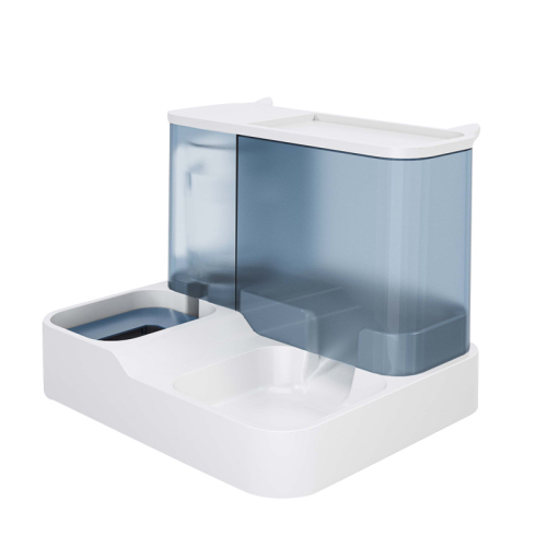 2-in-1 Automatic Cat Feeder Water Fountain, Large Capacity Cat Bowl Drinking Feeder, No Wet Mouth Auto Water Dispenser