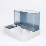 2-in-1 Automatic Cat Feeder Water Fountain, Large Capacity Cat Bowl Drinking Feeder, No Wet Mouth Auto Water Dispenser