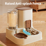 2-in-1 Automatic Pet Feeder and Water Fountain, Cat Dog Food Water Bowl Integrated Pet Drinking Feeder