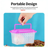 Transparent Small Pet Transport Box, Portable Handheld Hamster Turtle Cage, Unbreakable Mini Breeding Carry Box for Home Outdoor