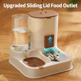 2-in-1 Automatic Pet Feeder and Water Fountain, Cat Dog Food Water Bowl Integrated Pet Drinking Feeder
