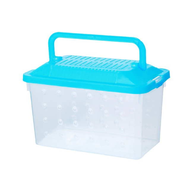 Transparent Small Pet Transport Box, Portable Handheld Hamster Turtle Cage, Unbreakable Mini Breeding Carry Box for Home Outdoor