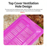Transparent Small Pet Transport Box, Portable Handheld Hamster Turtle Cage, Unbreakable Mini Breeding Carry Box for Home Outdoor