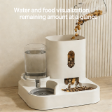 2-in-1 Automatic Cat Feeder Water Fountain, Pet Food Water Bowl Combo, Integrated Cat Dog Feeding Bowl Pet Supplies