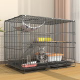  Foldable Large Cat Cage Indoor Cat Villa, Cat House with Litter Box, Spacious Pet Cat Crate for Living Room Home Use