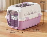Portable Pet Airline Carrier Box, Travel Outdoor Handheld Cat Cage Bag, Car Transport Kennel for Cats Small Dogs