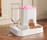 Large Capacity 2-in-1 Pet Feeder Water Fountain, Integrated Food & Water Automatic Feeding Dispenser for Cats Dogs