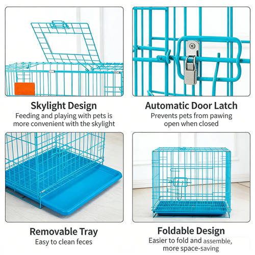 Thickened Metal Pet Cage, Foldable Dog Cat Cage, Large Medium Small Size Kennel for Dog Cat Rabbit Chicken