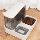 2-in-1 Automatic Cat Feeder Water Fountain, Large Capacity Cat Bowl Drinking Feeder, No Wet Mouth Auto Water Dispenser