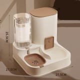 2-in-1 Automatic Pet Feeder and Water Fountain, Cat Dog Food Water Bowl Integrated Pet Drinking Feeder