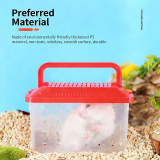 Transparent Small Pet Transport Box, Portable Handheld Hamster Turtle Cage, Unbreakable Mini Breeding Carry Box for Home Outdoor