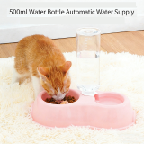 Pet Feeder Water Dispenser, Automatic Drinking Bottle Double Bowl, Cat Food Water Bowl Daily Pet Supplies