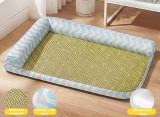 Summer Pet Cooling Mat Washable Dog Bed, Breathable Ice Lying Pad, Detachable Cooling Nest for Dogs Cats
