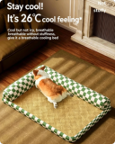 Summer Pet Cooling Mat Washable Dog Bed, Breathable Ice Lying Pad, Detachable Cooling Nest for Dogs Cats