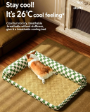 Summer Pet Cooling Mat Washable Dog Bed, Breathable Ice Lying Pad, Detachable Cooling Nest for Dogs Cats