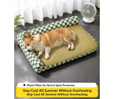 Summer Pet Cooling Mat Washable Dog Bed, Breathable Ice Lying Pad, Detachable Cooling Nest for Dogs Cats