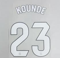KOUNDE #23 FC Barcelona 2025-26 Third Away UCL Football Soccer Name & Number Set