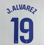 J.ALVAREZ #19 Atletico Madrid 2025-26 Home La Liga Football Soccer Name & Number Set
