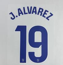 J.ALVAREZ #19 Atletico Madrid 2025-26 Home La Liga Football Soccer Name & Number Set