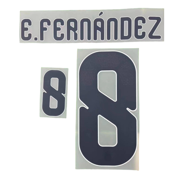 E.FERNANDEZ #8 Argentina 2026 World Cup Home Football Soccer Name & Number Set