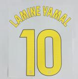 LAMINE YAMAL #10 FC Barcelona 2025-26 Home & Fourth Away La Liga Football Soccer Name & Number Set