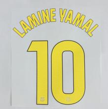 LAMINE YAMAL #10 FC Barcelona 2025-26 Home & Fourth Away La Liga Football Soccer Name & Number Set
