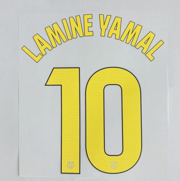 LAMINE YAMAL #10 FC Barcelona 2025-26 Home & Fourth Away La Liga Football Soccer Name & Number Set